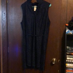 navy blue lace dress with slip